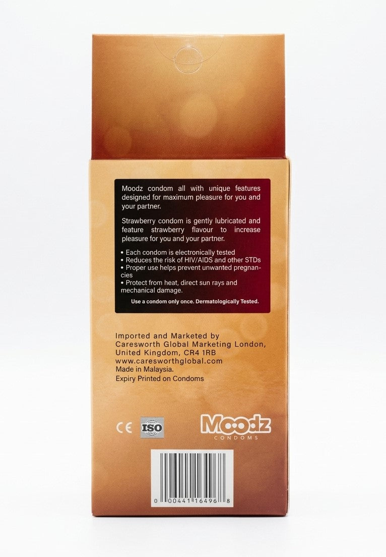 Moodz Chocolate & Strawberry Flavoured Condoms - 6 Pack
