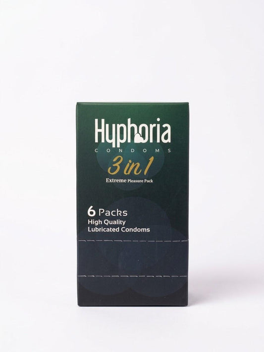 Hyphoria 3-in-1 Extreme Pleasure Pack Condoms – 6 Packs
