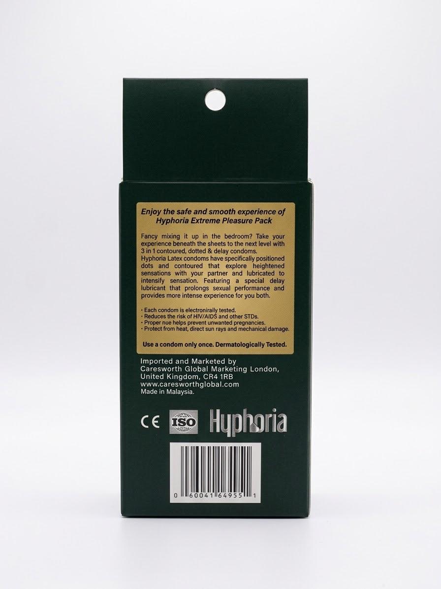 Hyphoria 3-in-1 Extreme Pleasure Pack Condoms – 6 Packs