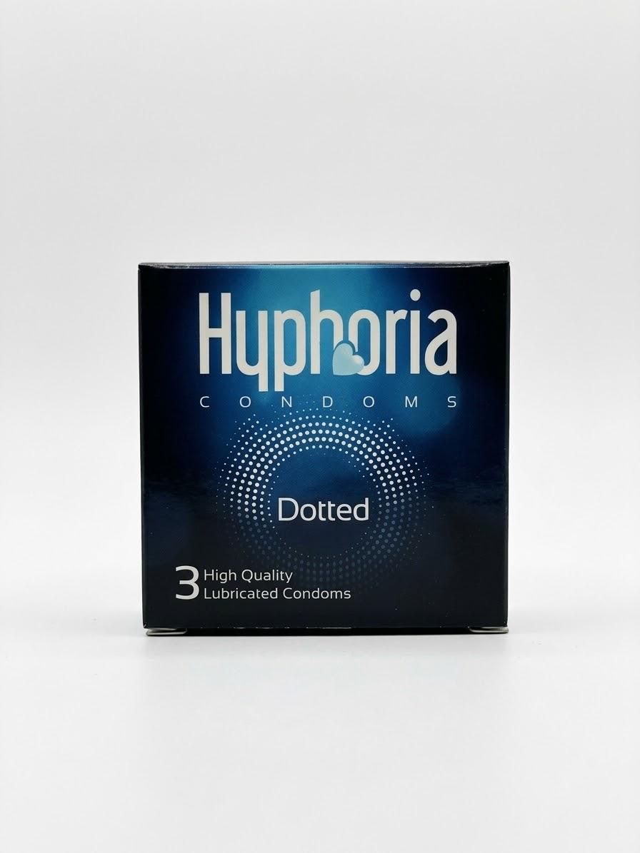Hyphoria Dotted Condoms – Pack of 3 | Lubricated & High Quality